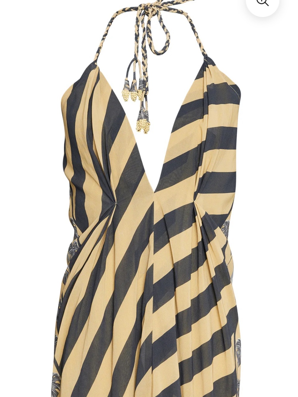 Verandah Resort Maxi Dress in Beige and Black Size Small